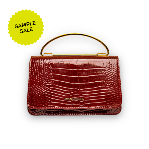 Sample Sale - Winnie Mini Front Flap Top Handle bag in Merlot