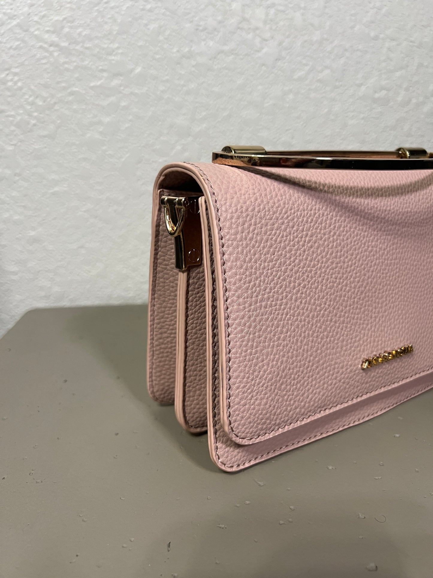 SAMPLE SALE Winnie Mini Front Flap Top Handle bag in Mauve Pink