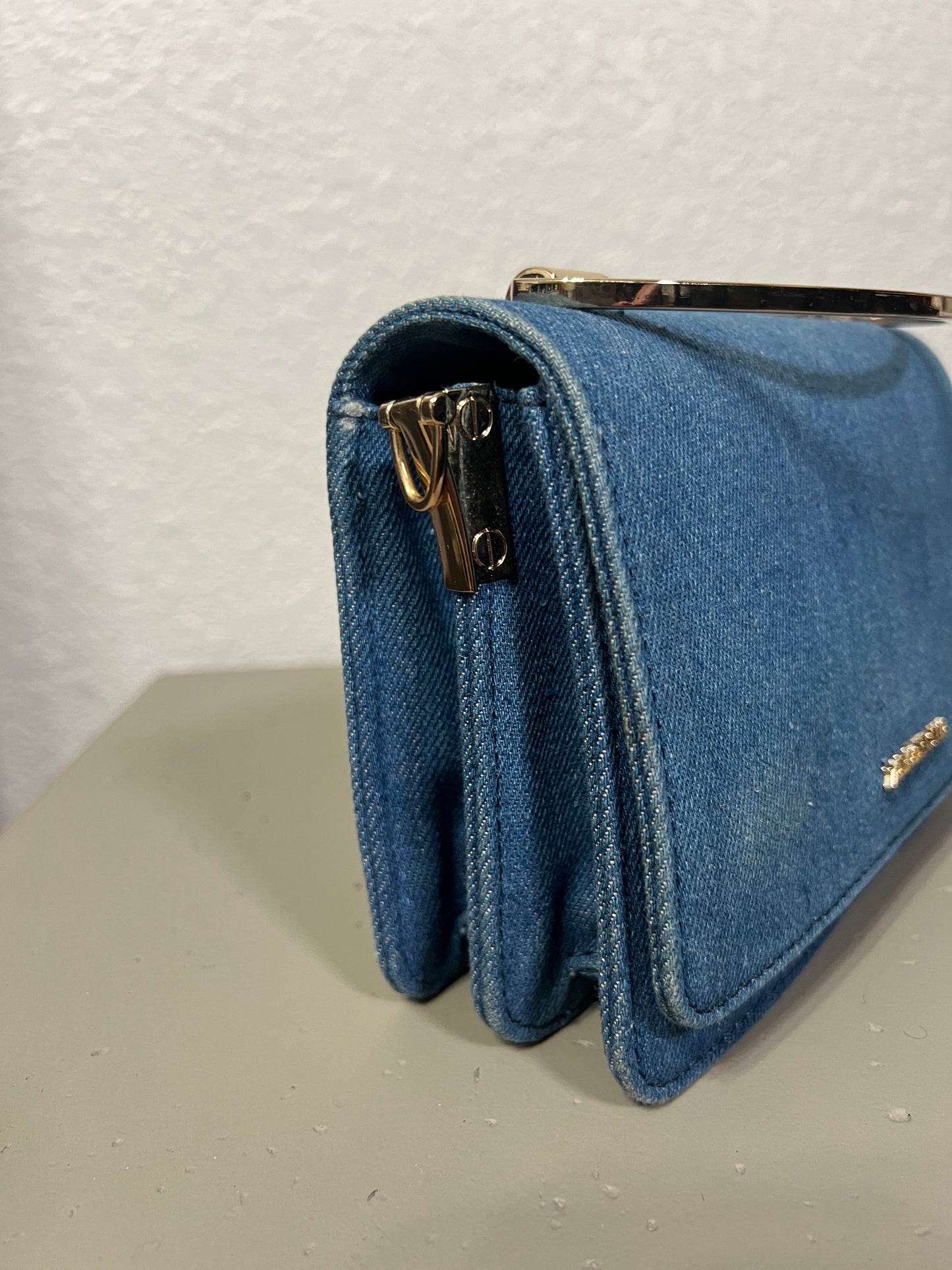 SAMPLE SALE Winnie Mini Front Flap Top Handle bag in dark denim