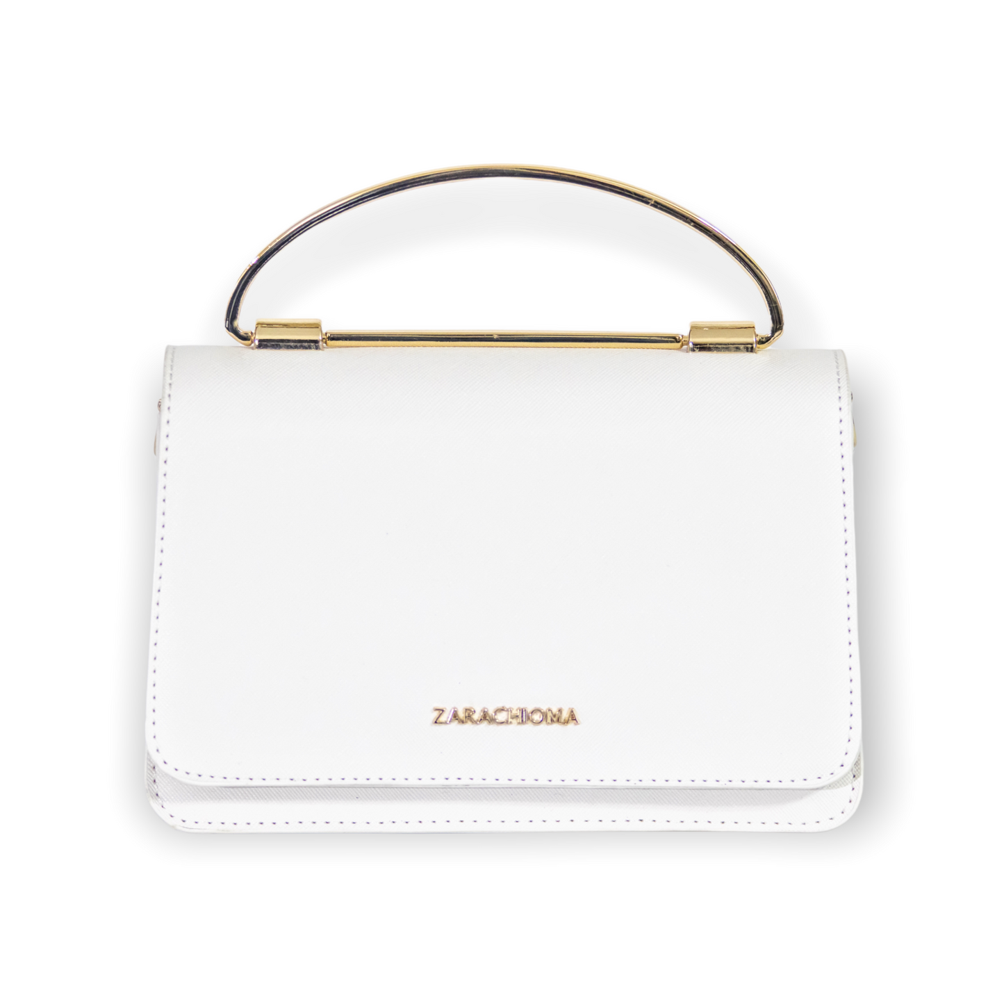 Winnie Mini Front Flap Top Handle bag in white