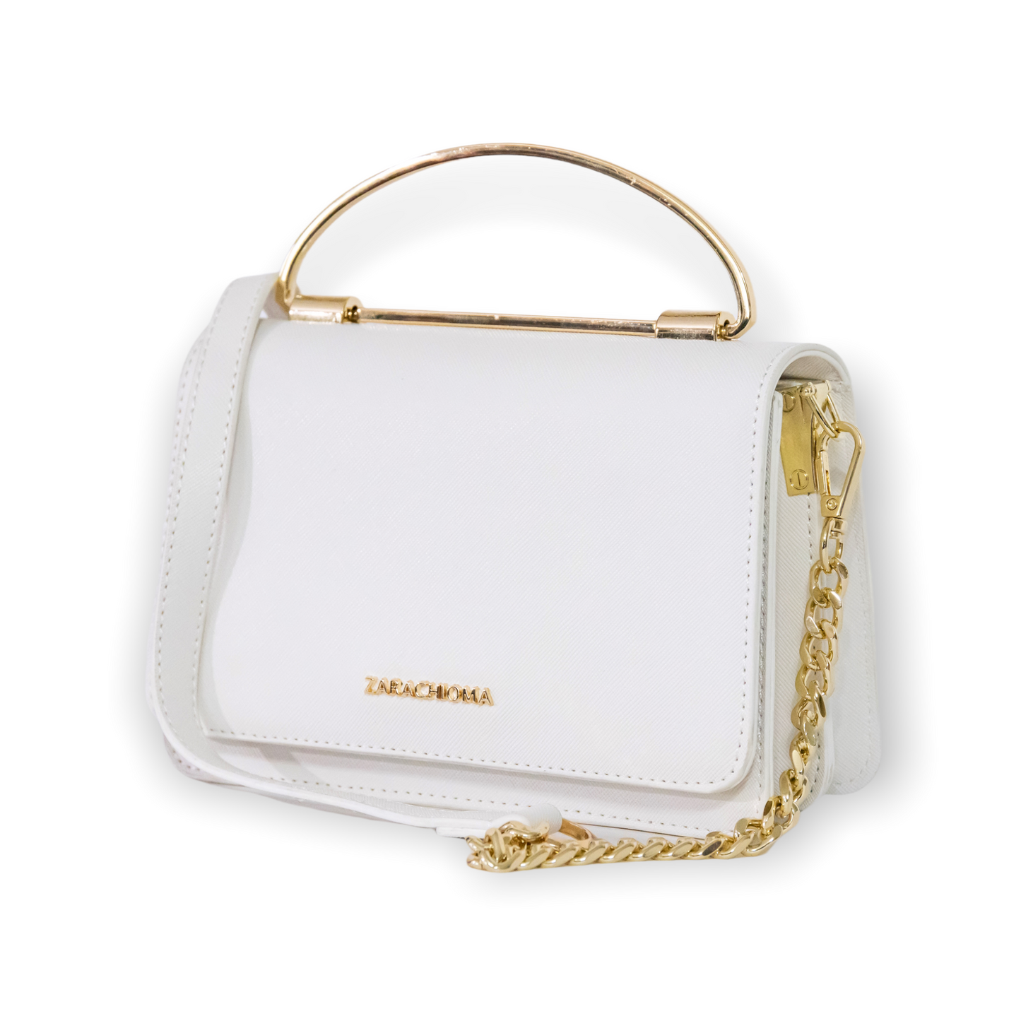 Winnie Mini Front Flap Top Handle bag in white